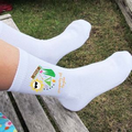 Small 1/2 Cushion Crew Sock White - sockprints